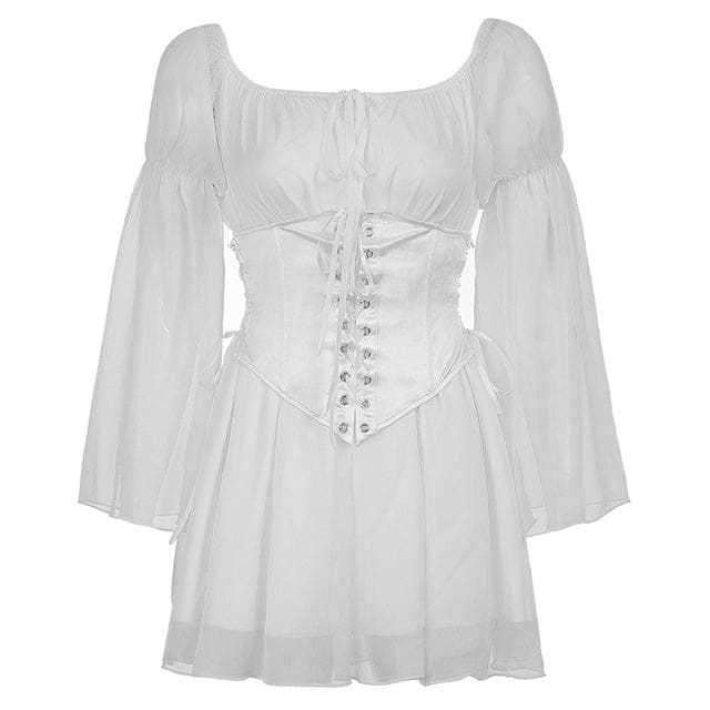 Fairy Dress and Corset Set - Dress / S / White - Dresses