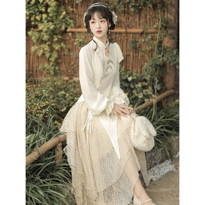 Fairy Irregular Cheongsam Dress - Female Hanfu