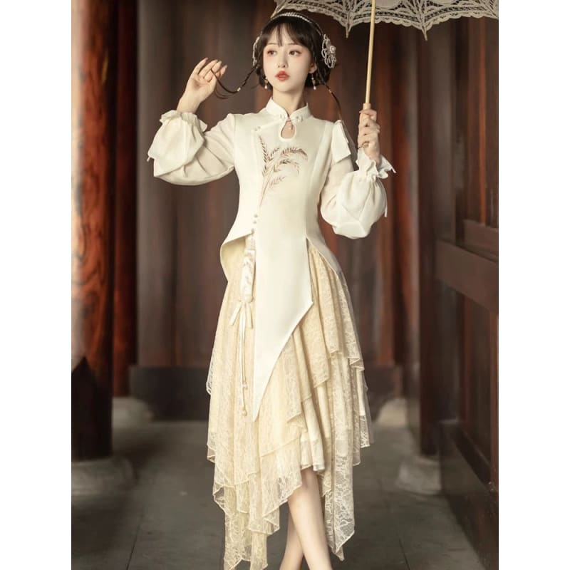 Fairy Irregular Cheongsam Dress - Female Hanfu