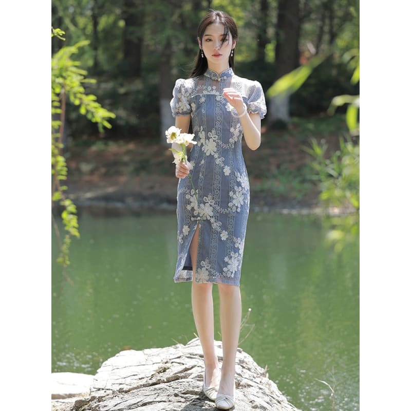 Fairytale Puff Sleeve Cheongsam - Female Hanfu