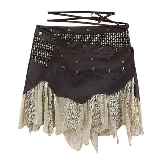 Fashion Anomalous Mini Skirt - S / Brown - Skirt