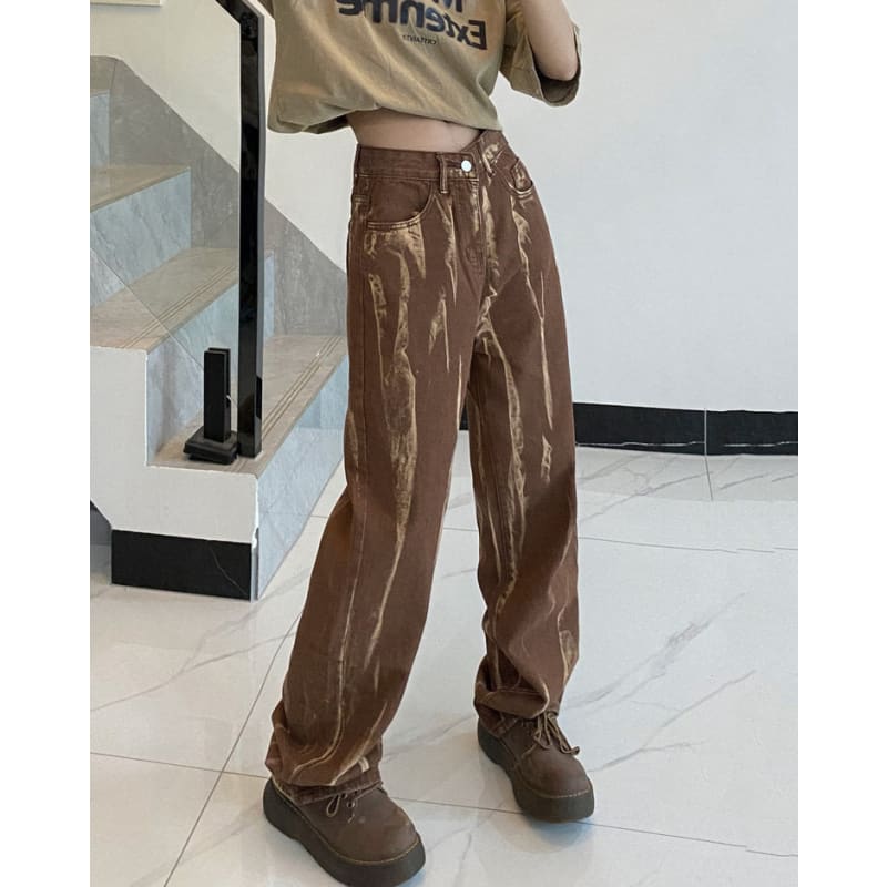 Fashion Brown Jeans - Jeans