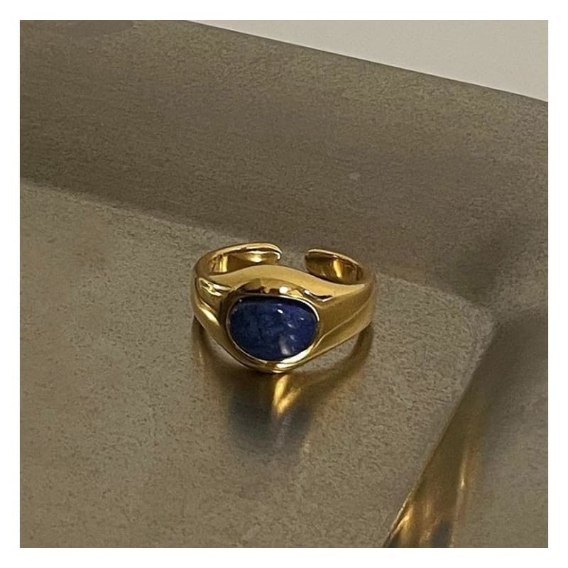 Faux Gemstone Alloy Open Ring