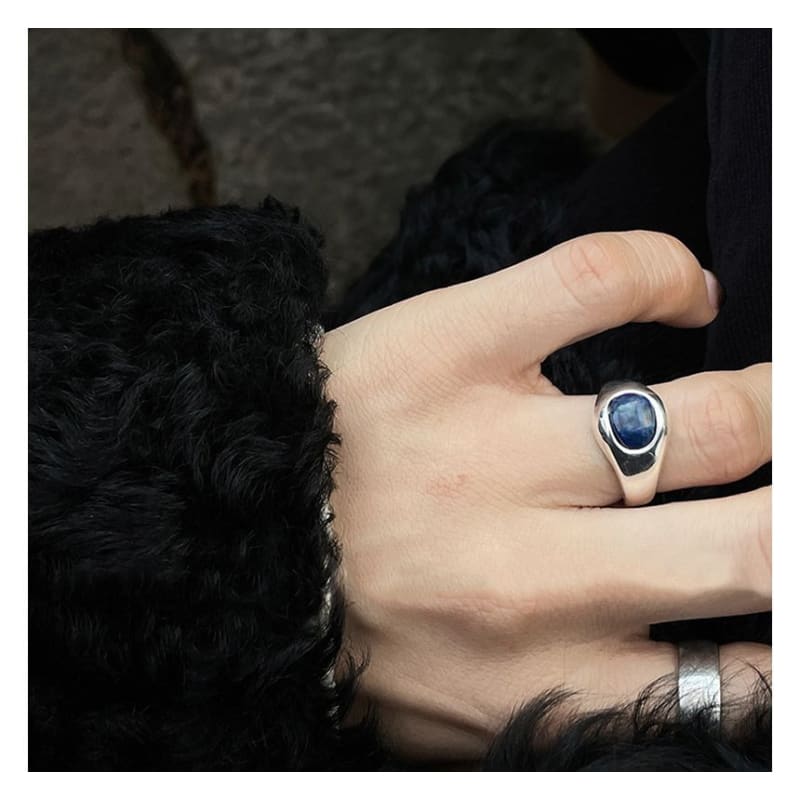 Faux Gemstone Alloy Open Ring