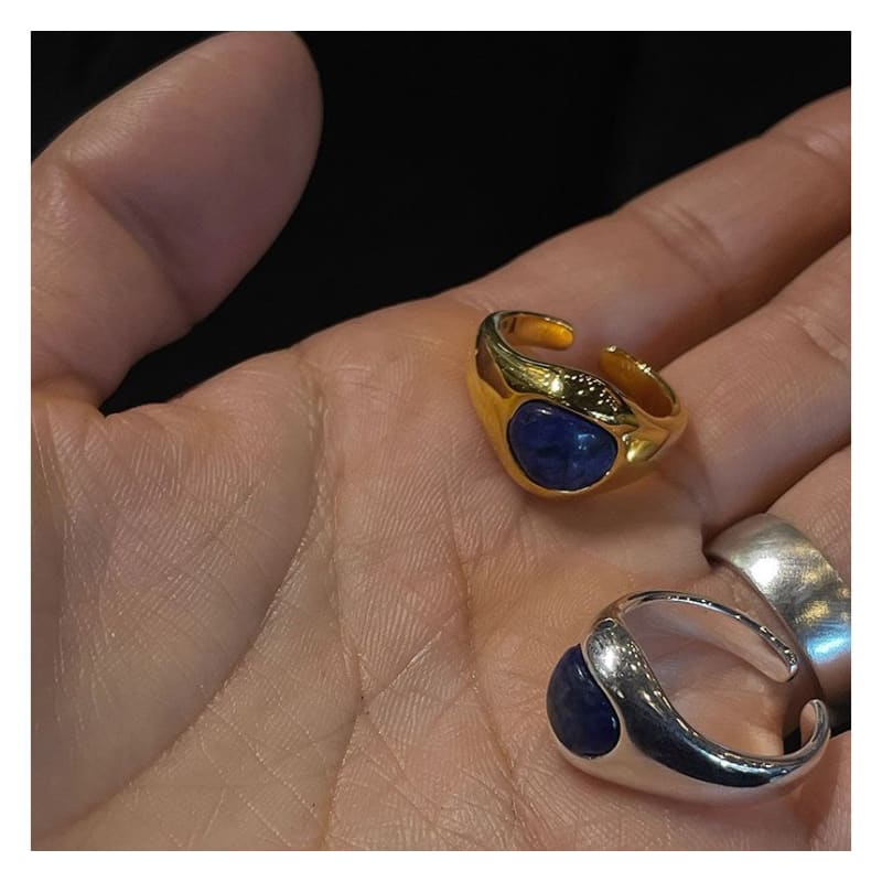 Faux Gemstone Alloy Open Ring