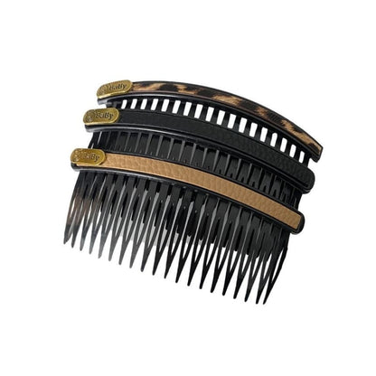 Faux Leather / Acrylic Hair Comb (Various Designs)