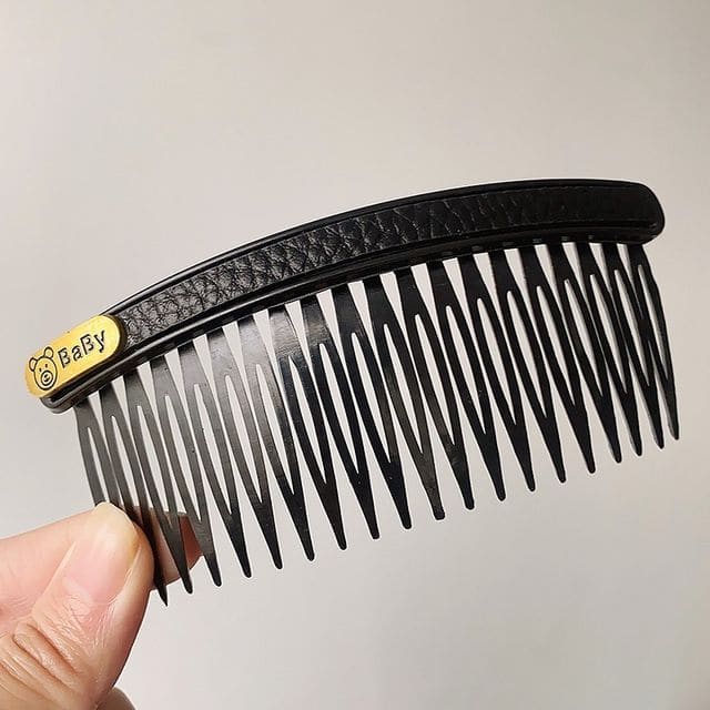 Faux Leather / Acrylic Hair Comb (Various Designs) - Faux