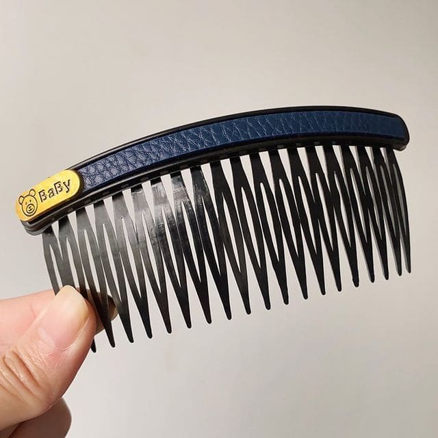 Faux Leather / Acrylic Hair Comb (Various Designs) - Faux