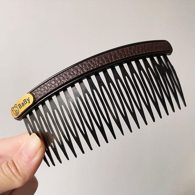 Faux Leather / Acrylic Hair Comb (Various Designs) - Faux