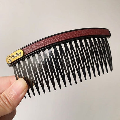 Faux Leather / Acrylic Hair Comb (Various Designs) - Faux