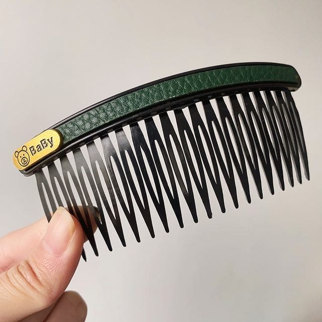 Faux Leather / Acrylic Hair Comb (Various Designs) - Faux