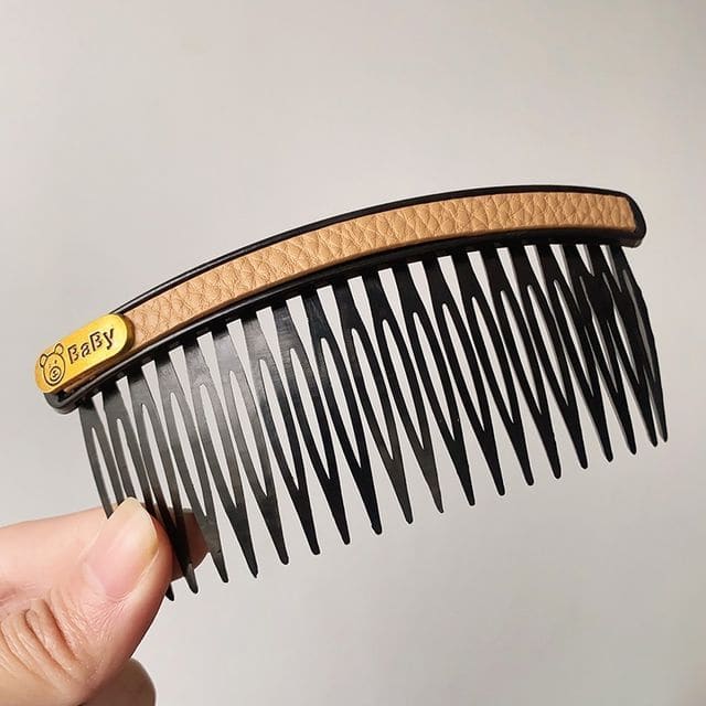 Faux Leather / Acrylic Hair Comb (Various Designs) - Faux