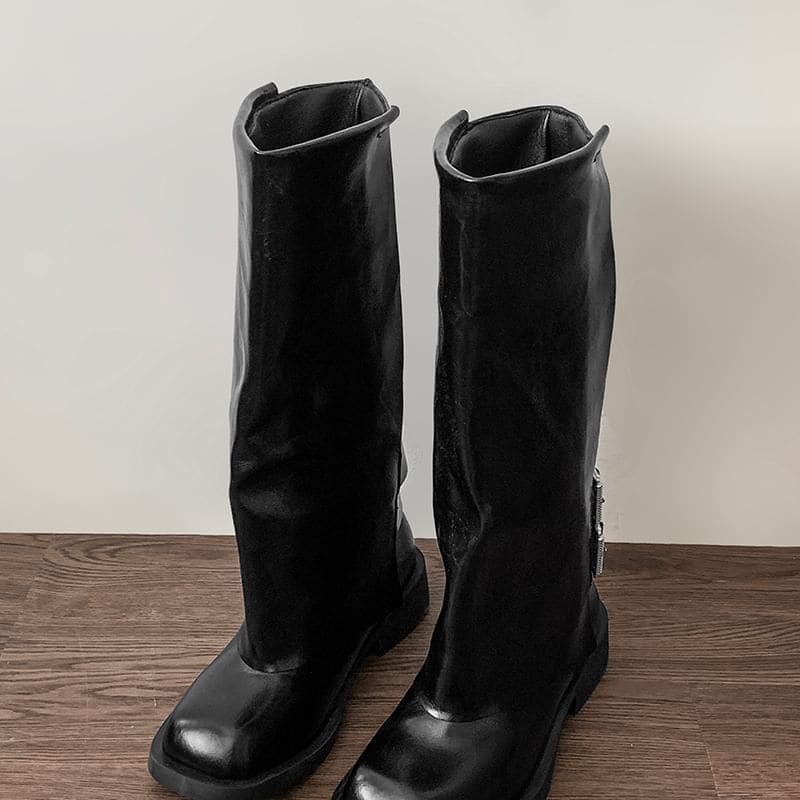 Faux Leather Buckled Boots (Various Designs)