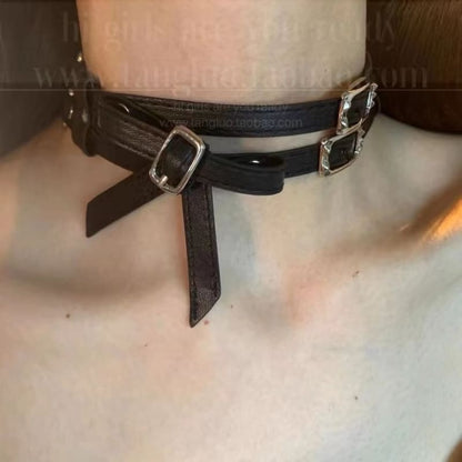 Faux Leather Buckled Choker