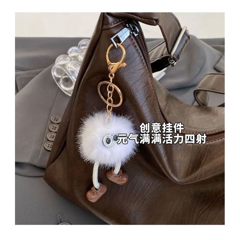 Faux Leather Crossbody Bag / Bag Charm / Set