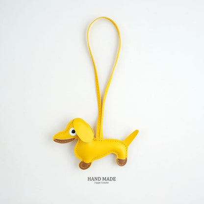 Faux-Leather Dachshund Bag Charm / Key Ring - 8-H144