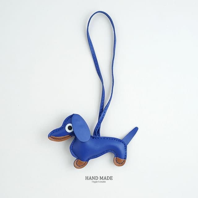 Faux-Leather Dachshund Bag Charm / Key Ring - 9-H145