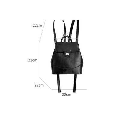 Faux Leather Flap Backpack