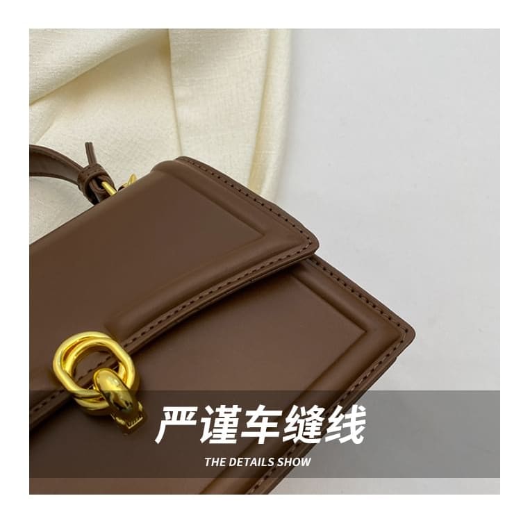 Faux Leather Flap Crossbody Bag