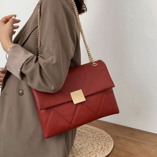 Faux Leather Flap Shoulder Bag