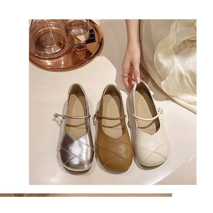 Faux Leather Metallic Balletcore Flats