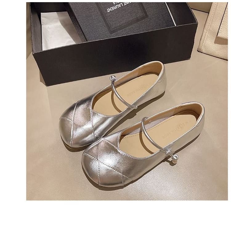 Faux Leather Metallic Balletcore Flats