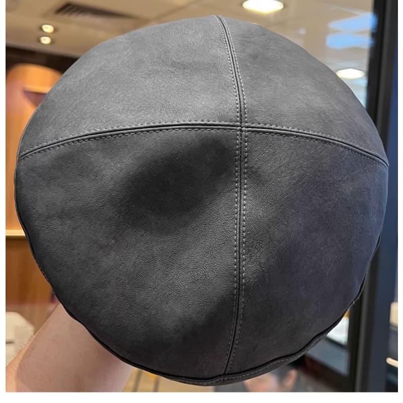 Faux Leather Plain Beret