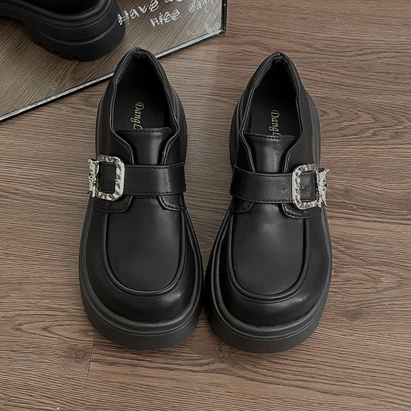 Faux Leather Platform Loafers