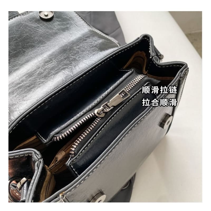 Faux Leather Satchel Bag