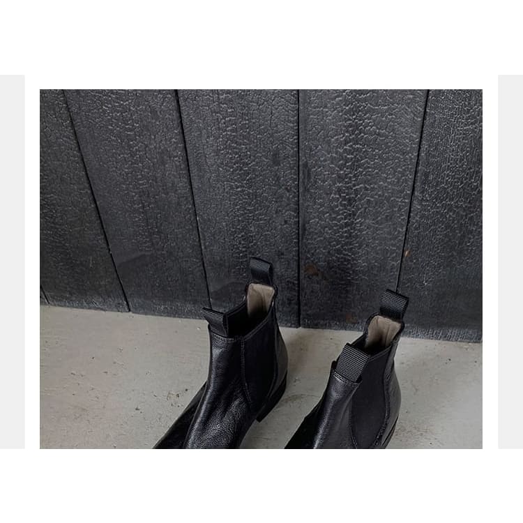 Faux Leather Short Chelsea Boots