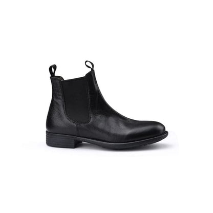 Faux Leather Short Chelsea Boots - Normal - Black / 34