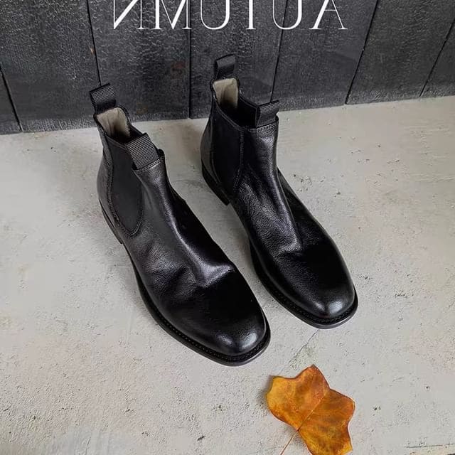 Faux Leather Short Chelsea Boots - With Lining Edition