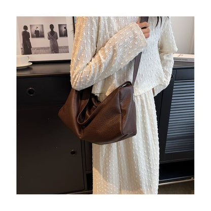 Faux Leather Shoulder Bag