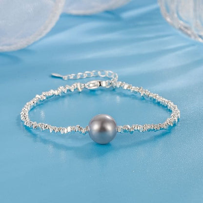 Faux Pearl Alloy Bracelet - Gray / One Size