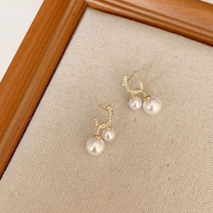 Faux Pearl Alloy Earring (various designs) - 1 Pair