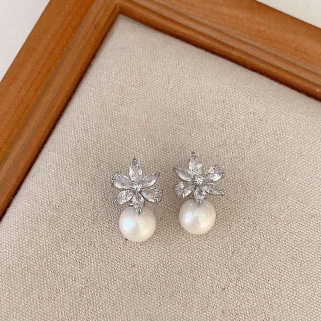 Faux Pearl Alloy Earring (various designs) - 1 Pair