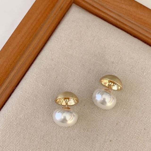 Faux Pearl Alloy Earring (various designs) - 1 Pair