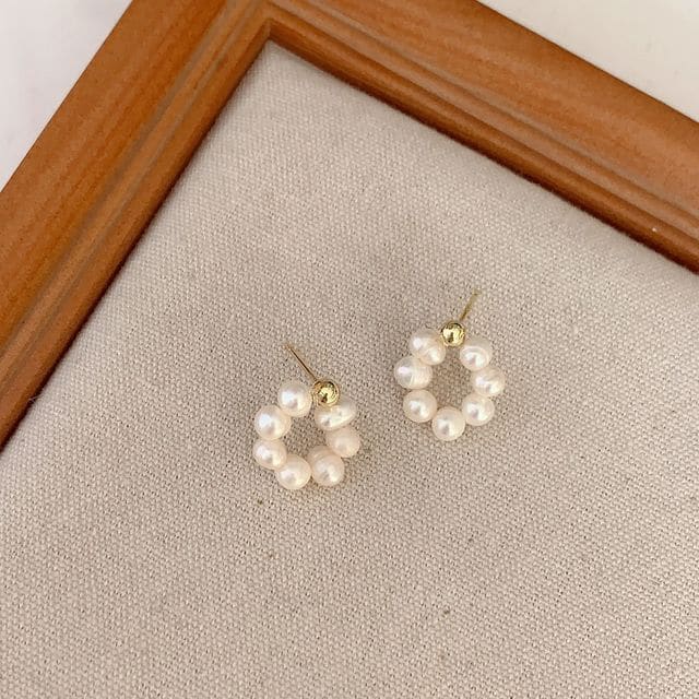 Faux Pearl Alloy Earring (various designs) - 1 Pair