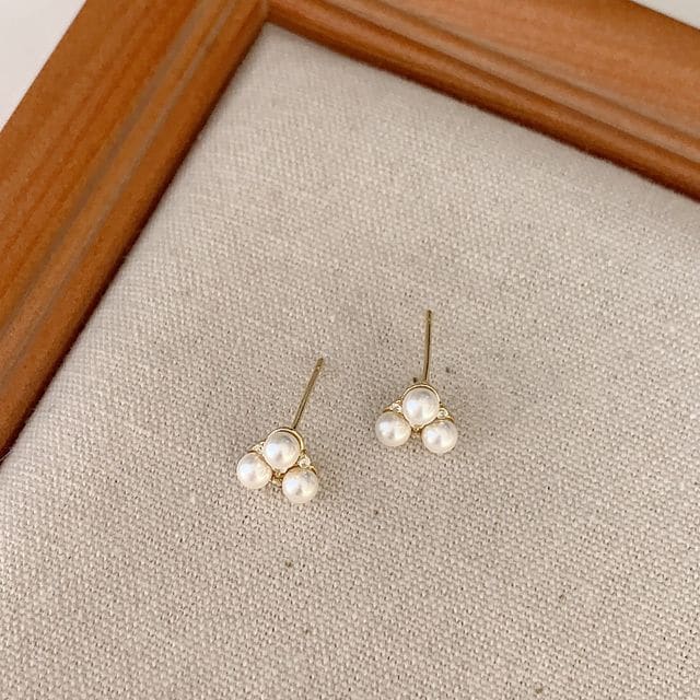 Faux Pearl Alloy Earring (various designs) - 1 Pair