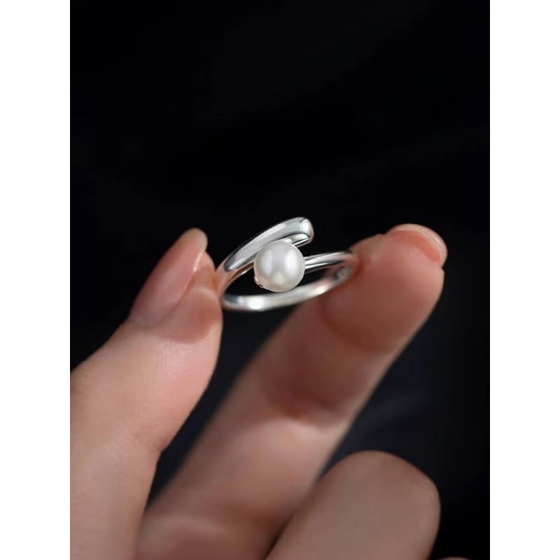 Faux Pearl Alloy Open Ring