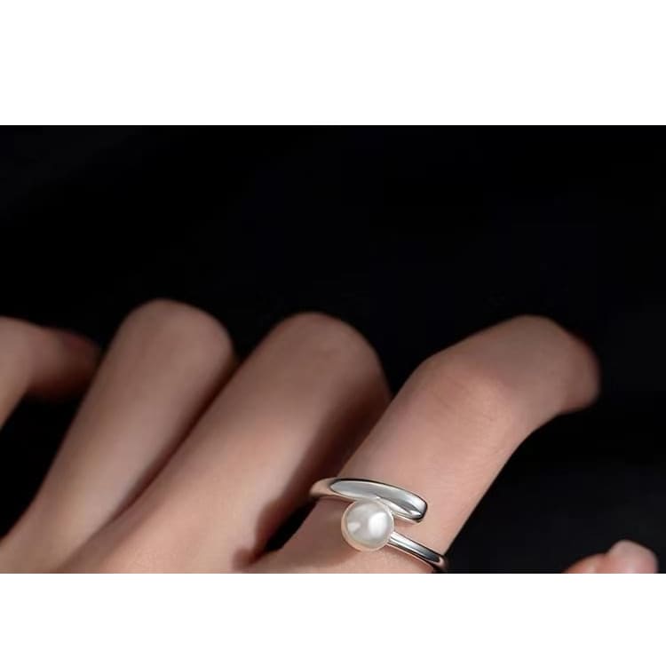 Faux Pearl Alloy Open Ring