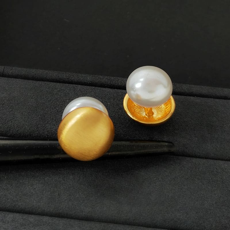 Faux Pearl Brushed Alloy Ear Jacket