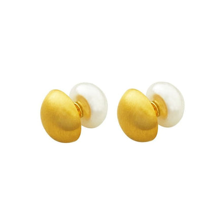 Faux Pearl Brushed Alloy Ear Jacket