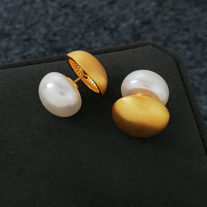 Faux Pearl Brushed Alloy Ear Jacket