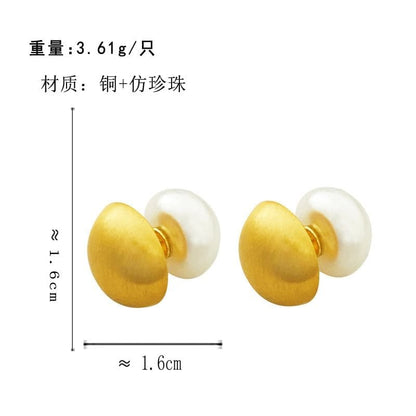 Faux Pearl Brushed Alloy Ear Jacket