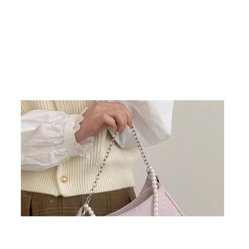 Faux Pearl Chain Shoulder Bag