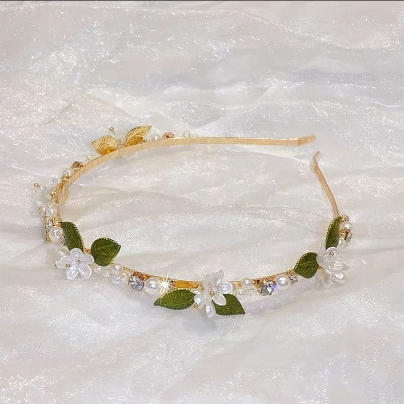 Faux Pearl Floral Headband