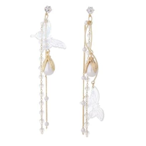 Faux Pearl Flower Drop Earring