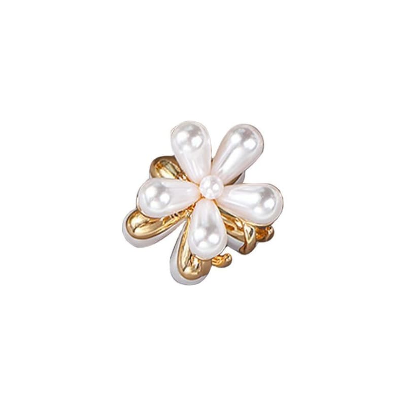 Faux Pearl Flower Hair Claw / Set of 6