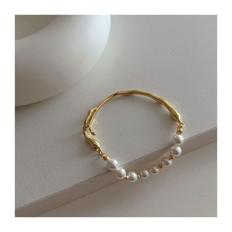 Faux Pearl Irregular Alloy Bracelet